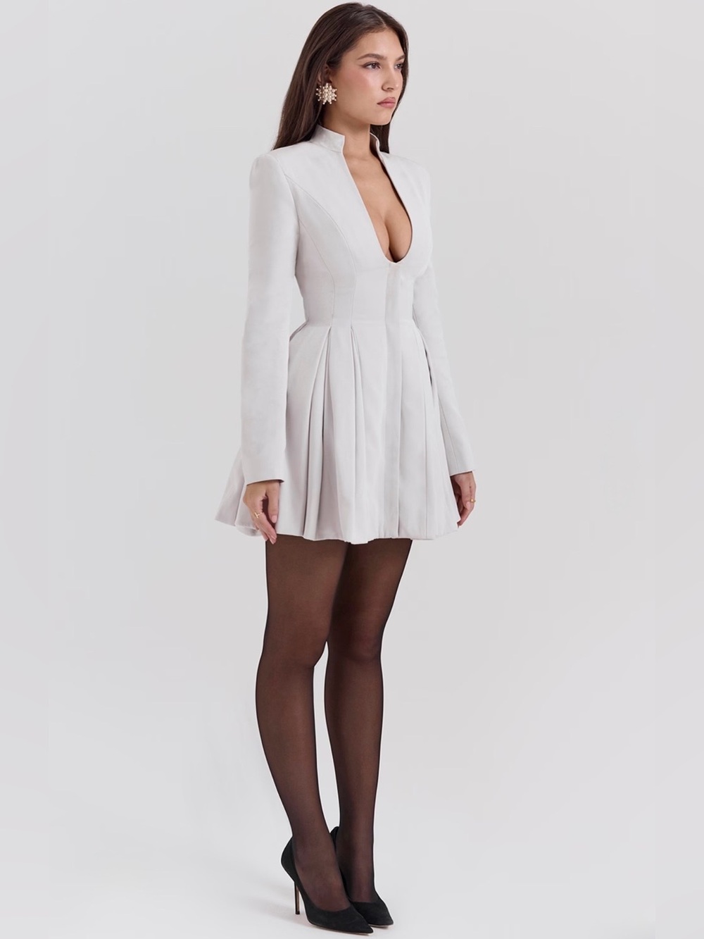 House of CB HEIRESS French Dove Contour Mini Dress - Picture 9 of 16